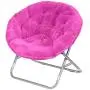 Urban Shop Super Soft Faux Fur Saucer Chair with Folding Metal Frame, Pink Urban Shop Super Soft Faux Fur Saucer Chair with Folding Metal Frame, Pink