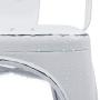 Furmax Metal Chairs Indoor/Outdoor Use Stackable Chic Dining Bistro Cafe Side Chairs Set of 4 (Distressed White)