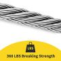 1/16 Wire Rope, 304 Stainless Steel Cable, 328ft Aircraft Cable with 150 Pcs Aluminum Sleeves, 368 lbs Breaking Strength, 7x7 Strand Core, Braided Wire Cable for String Lights, Clothesline