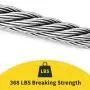 1/16 Wire Rope, 304 Stainless Steel Cable, 328ft Aircraft Cable with 150 Pcs Aluminum Sleeves, 368 lbs Breaking Strength, 7x7 Strand Core, Braided Wire Cable for String Lights, Clothesline 1/16 Wire Rope, 304 Stainless Steel Cable, 328ft Aircraft Cable with 150 Pcs Aluminum Sleeves, 368 lbs Breaking Strength, 7x7 Strand Core, Braided Wire Cable for String Lights, Clothesline