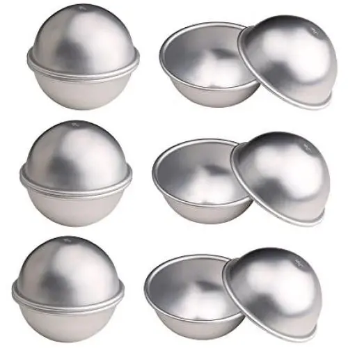 WARMBUY 12 Pcs DIY Metal Bath Bomb Molds, Set of 6 WARMBUY 12 Pcs DIY Metal Bath Bomb Molds, Set of 6