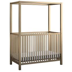 Little Seeds Monarch Hill Haven Metal Canopy Crib, Gold