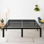 Olee Sleep 18'' Heavy Duty Queen Steel Slat, No Box Spring Needed, Black