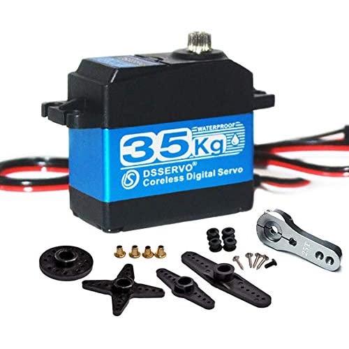 ANNIMOS 35KG Coreless Digital Servo Motor HV 7.4V Stainless Steel Gear High Torque Waterproof Standard Baja Servos for Robotic DIY RC Cars - 270 Degrees ANNIMOS 35KG Coreless Digital Servo Motor HV 7.4V Stainless Steel Gear High Torque Waterproof Standard Baja Servos for Robotic DIY RC Cars - 270 Degrees