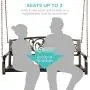Best Choice Products 2-Person Metal Outdoor Porch Swing, Hanging Steel Patio Bench for Garden Deck w/Floral Accent, 485lb Weight Capacity - Bronze Best Choice Products 2-Person Metal Outdoor Porch Swing, Hanging Steel Patio Bench for Garden Deck w/Floral Accent, 485lb Weight Capacity - Bronze