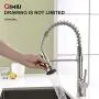 GIMILI Kitchen Faucet with Pull Down Sprayer Commercial Single Handle Lever Spring Kitchen Sink Faucet Brushed Nickel