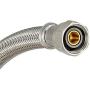 Eastman 48088 Flexible Toilet Connector, Stainless Steel Braided Hose with Ballcock nuts, 7/8-inch B/C x 3/8-inch Compression Inlet, 12-Inch Length