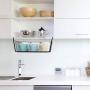 Under Shelf Basket 4 Pack Hanging Under Shelf Storage Organizer Black Metal Wire Grid Under Table Shelf Storage Basket Rack for Pantry Cabinet Desk Bookshelf Office Closet