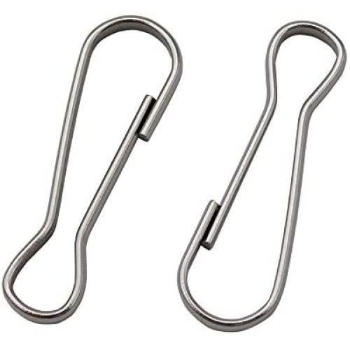 Gubar 50PCS - 1.58 inch（40mm） Upgrade Metal Spring Hooks, Flag Pole Clip Snaps Hook, 304 Stainless Steel Flagpole Accessories, Lanyard Snap Clip Hooks, Keychain