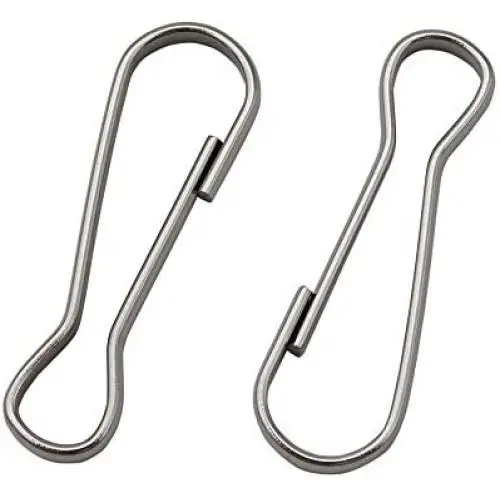 Gubar 50PCS - 1.58 inch（40mm） Upgrade Metal Spring Hooks, Flag Pole Clip Snaps Hook, 304 Stainless Steel Flagpole Accessories, Lanyard Snap Clip Hooks, Keychain