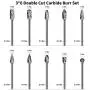 Loggers Art Gens 10Pcs Double Cut Carbide Burr Set on 1/8Inch Shank with 1/4 Inch Head Assorted Double Cut Solid Carbide Rotary Burr Set for Wood-working Carving, Metal Polishing, Engraving, Drilling Loggers Art Gens 10Pcs Double Cut Carbide Burr Set on 1/8Inch Shank with 1/4 Inch Head Assorted Double Cut Solid Carbide Rotary Burr Set for Wood-working Carving, Metal Polishing, Engraving, Drilling