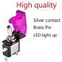 ESUPPORT Car Purple Cover Purple LED Light Rokcer Toggle Switch SPST ON Off Pack of 5