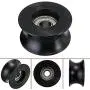 Letool 4pcs 608zz coated pa66 nylon 1.57inches bearing roller wheel 8x40x20mm U type groove pulley
