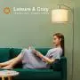 Addlon Floor Lamp for Living Room with Lamp Shade and 9W LED Bulb Modern Standing Lamp Floor Lamps for Bedrooms Silver