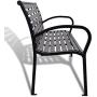 Festnight 3-Seater Outdoor Patio Garden Bench Porch Chair Seat with Steel Frame Solid Construction 49'' x 24'' x 32''