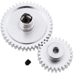 Hobbypark Metal Diff Differential Main Gear 42T & Motor Pinion Gear 27T Set for WLtoys A959-B A969-B A979-B K929-B 1/18 Scale RC Car Upgrade Parts (Sliver)