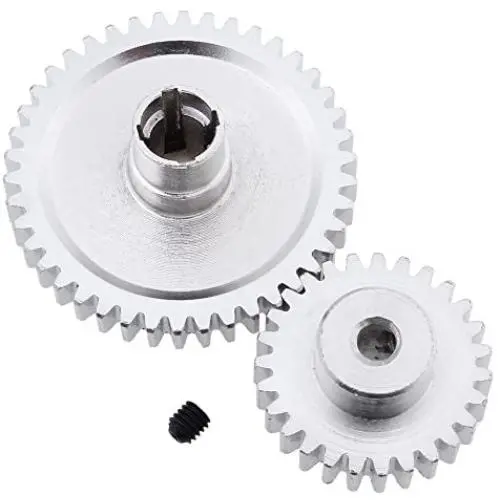 Hobbypark Metal Diff Differential Main Gear 42T & Motor Pinion Gear 27T Set for WLtoys A959-B A969-B A979-B K929-B 1/18 Scale RC Car Upgrade Parts (Sliver) Hobbypark Metal Diff Differential Main Gear 42T & Motor Pinion Gear 27T Set for WLtoys A959-B A969-B A979-B K929-B 1/18 Scale RC Car Upgrade Parts (Sliver)