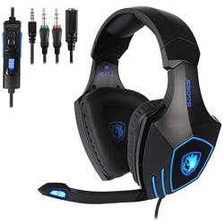 SADES Gaming Headset for New Xbox One, PS4, PC, Noise Reduction Game Earphone, Bass Surround Over-Ear Headphones 3.5MM Jack Headset for Xbox one Mac, Laptop, Computer and Phones