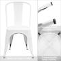 Furmax Metal Dining Chair Indoor-Outdoor Use Stackable Classic Trattoria Chair Chic Dining Bistro Cafe Side Metal Chairs Set of 4 (Ivory White)