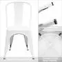 Furmax Metal Dining Chair Indoor-Outdoor Use Stackable Classic Trattoria Chair Chic Dining Bistro Cafe Side Metal Chairs Set of 4 (Ivory White)