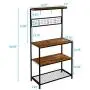 ROVSUN Multiuse 4-Tier Metal Kitchen Bakers Rack , Microwave Storage Rack Oven Stand with Mesh Panel, Storage Organizer Workstation Industrial Style (33.3'' x 15.8'' x 66.93'') ROVSUN Multiuse 4-Tier Metal Kitchen Bakers Rack , Microwave Storage Rack Oven Stand with Mesh Panel, Storage Organizer Workstation Industrial Style (33.3'' x 15.8'' x 66.93'')