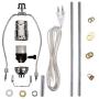 Canomo Silver Finish Make-A-Lamp Kit 3-Way with 8 Inch Harp, 2 Pieces 12'' Lamp Pipe, and All Parts Needed and Instructions for DIY Lamp Design or Repair Canomo Silver Finish Make-A-Lamp Kit 3-Way with 8 Inch Harp, 2 Pieces 12'' Lamp Pipe, and All Parts Needed and Instructions for DIY Lamp Design or Repair