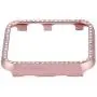 Leotop Compatible with Apple Watch Case 38mm, Metal Bumper Protective Cover Frame Accessories Women Girl Bling Shiny Crystal Rhinestone Diamond Compatible iWatch Series 3/2/1(Diamond Rose Gold, 38mm)