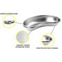 Dukal Stainless Steel Kidney Tray 6'', Emesis Basin 12 Oz. Kidney Shaped Emesis Basin. Reusable Metal Kidney Dish. Ideal for Soiled Dressings, Medical Waste, Liquid.