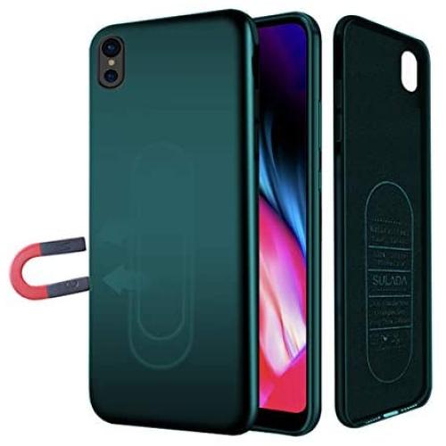 Case for iPhone XR,Ultra Thin Magnetic Phone Case for Magnet Car Phone Holder with Invisible Built-in Metal Plate,Soft TPU Shockproof Anti-Scratch Protective Cover for iPhone XR(2018) 6.1[Green]