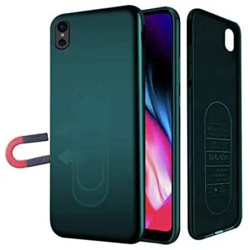 Case for iPhone XR,Ultra Thin Magnetic Phone Case for Magnet Car Phone Holder with Invisible Built-in Metal Plate,Soft TPU Shockproof Anti-Scratch Protective Cover for iPhone XR(2018) 6.1[Green]
