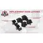 Hood Latches Set of 2 - Replaces 55176636AD, 68038118AA, 42422 - Fits 1997, 1998, 1999, 2000, 2001, 2002, 2003, 2004, 2005, 2006 Jeep Wrangler TJ - Hold-Down Hook Latch Pair - Year Models 1997-2006