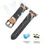 OWNACE [Upgraded] Compatible with Apple Watch Band Oil wax leather 44mm 42mm Series 6 5 4 3 Rugged Hybrid Sports Genuine Leather Vintage Dressy Bands Replacement Sweatproof iwatch Men (brown)