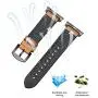 OWNACE [Upgraded] Compatible with Apple Watch Band Oil wax leather 44mm 42mm Series 6 5 4 3 Rugged Hybrid Sports Genuine Leather Vintage Dressy Bands Replacement Sweatproof iwatch Men (brown)