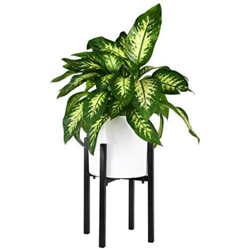 Adjustable Metal Indoor Plant Stand (10 to 14 Inch), Mid Century Plant Stand (16 Inch Height), Modern Plant Holder, Fit 10 11 12 13 14 Inch Pots (Plant and Pot Not Included)