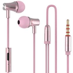 VPB Ear Buds, Metal Earphones,in Ear Headphones, Stereo Bass Isolating Wired Earbuds with Microphone (Black + Pink+Gray 3 Pairs)