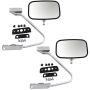 Pair of Manual Side View Chrome Mirrors with Metal Housing Replacement for Ford Pickup Truck SUV EOTZ17682D