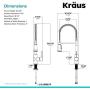 Kraus KPF-1690SFS Britt Pre-Rinse/Commercial Kitchen Faucet with Dual Function Sprayhead in all-Brite Finish, Spot Free Stainless Steel
