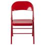 LIVING TRENDS 1 Pack Marvelius Double Braced Red Metal Folding Chair
