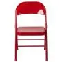 LIVING TRENDS 1 Pack Marvelius Double Braced Red Metal Folding Chair