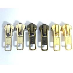 YKK #5 Lock Zipper Slider Metal Teeth Antique Mix Color Replace Part (6 Sliders)