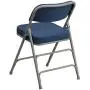 Flash Furniture HERCULES Series Premium Curved Triple Braced & Double Hinged Navy Fabric Metal Folding Chair