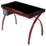 Futura Crafting, Drafting, Drawing Table with Adjustable Top, Red and Black Glass