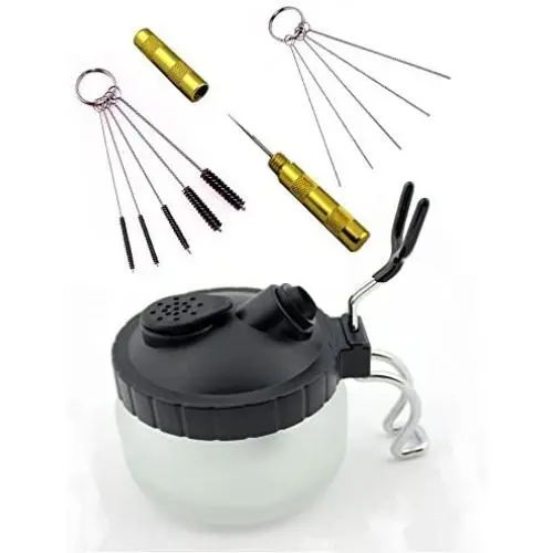EBEST 4 Set Airbrush Spray Gun Wash Cleaning Tools Needle Nozzle Brush Glass Cleaning Pot Holder EBEST 4 Set Airbrush Spray Gun Wash Cleaning Tools Needle Nozzle Brush Glass Cleaning Pot Holder