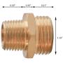 Xiny Tool 3/4'' GHT Male x 1/2'' NPT Male Connector, Brass Garden Hose Fitting, Adapter, Industrial Metal Brass Garden Hose to Pipe Fittings Connect, 2 Pack