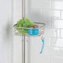 mDesign Metal Bathroom Shower Storage Constant Tension Pole Caddy - Adjustable Height - 4 Positionable Baskets - for Organizing and Containing Hand Soap, Body Wash, Wash Cloths, Razors - Satin