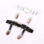 Jurxy 2PCS Gothic Studded Heart Garters Leg Ring Leg Elastic Punk Harness Garter Belt Adjustable Suspender with 2 Metal Clips – Black