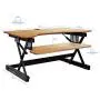 Rocelco 32'' Height Adjustable Standing Desk Converter with Anti Fatigue Mat Bundle - Sit Stand Computer Workstation Riser - Dual Monitor Retractable Keyboard Tray - Teak Wood Grain (R EADRT-MAFM) Rocelco 32'' Height Adjustable Standing Desk Converter with Anti Fatigue Mat Bundle - Sit Stand Computer Workstation Riser - Dual Monitor Retractable Keyboard Tray - Teak Wood Grain (R EADRT-MAFM)