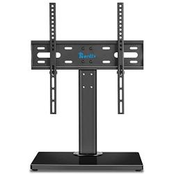 Rentliv Wooden Base Universal TV Stand- Table Top TV Base Stand for 37 to 55 inch TVs - Height Adjustable TV Mount Stand ,VESA 400 x 400mm