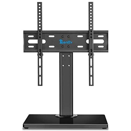 Rentliv Wooden Base Universal TV Stand- Table Top TV Base Stand for 37 to 55 inch TVs - Height Adjustable TV Mount Stand ,VESA 400 x 400mm