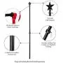 Evergreen Flag Star Black Metal Extendable House Flag Pole, 35'' to 60'' L Evergreen Flag Star Black Metal Extendable House Flag Pole, 35'' to 60'' L